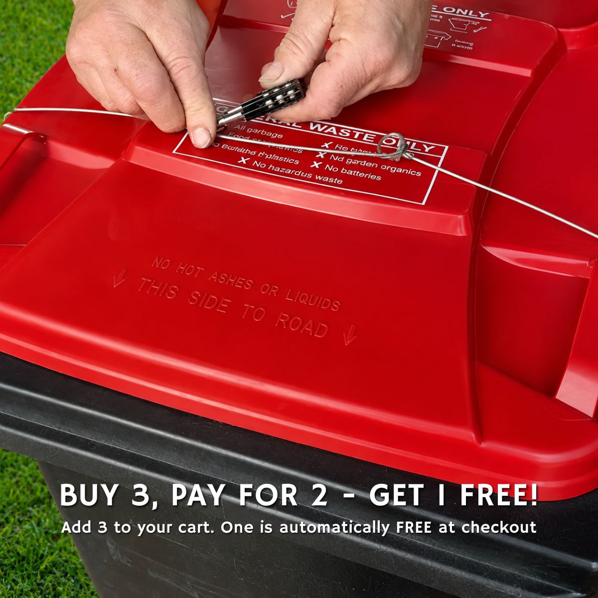 Wheelie Bin Lock Australia. FREE Delivery. Australian made. Shop binclip.com.au